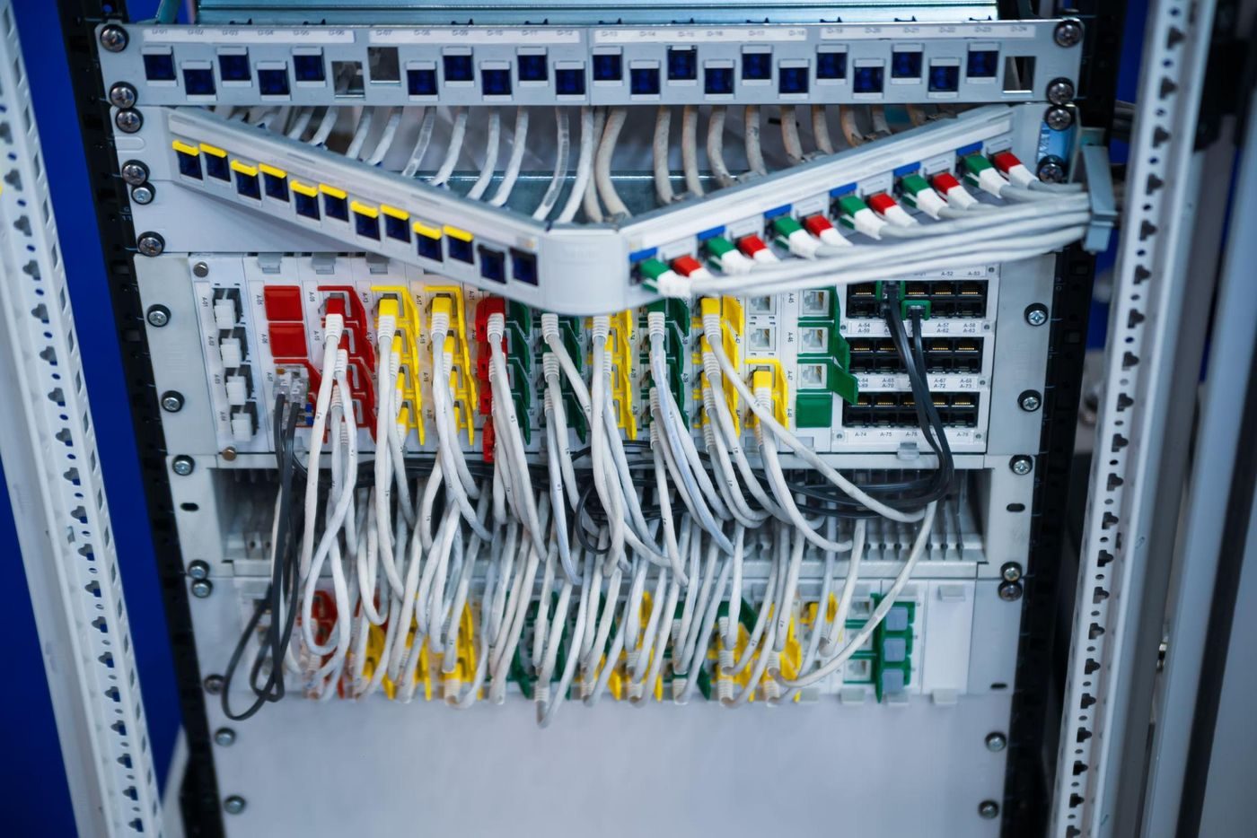Enterprise network rack and patch panels